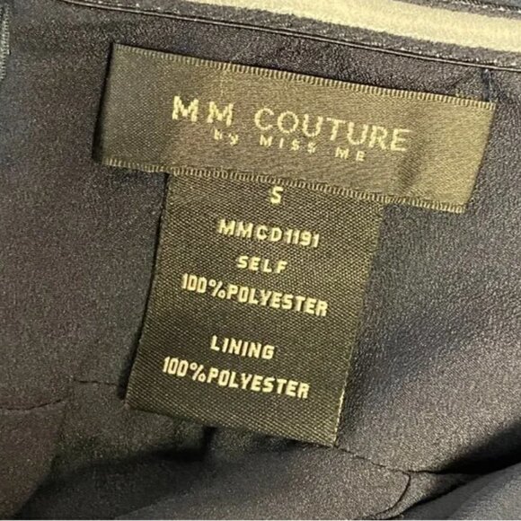 MM Couture Navy Two-Tone Spaghetti Strap Cocktail Dress, Small - Picture 5 of 15